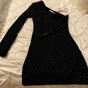 Beautiful one shoulder Rhinestone dress